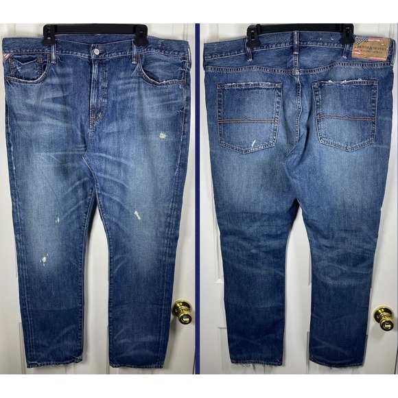 Denim & Supply Ralph Lauren Tapered Straight Jeans Men 40x30 actual 42x31 Blue - Picture 4 of 9
